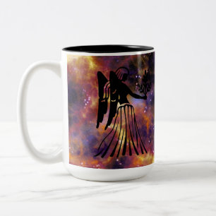 Jungfrau-Sternzeichen-Galaxie-Kunst – Elegante Ast Zweifarbige Tasse