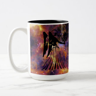 Jungfrau-Sternzeichen-Galaxie-Kunst – Elegante Ast Zweifarbige Tasse