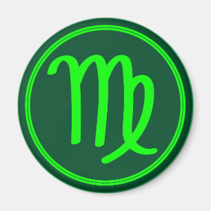 Jungfrau-Sternzeichen-Symbol grüner Kontrast Magnet