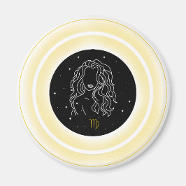 Jungfrau-Symbol – Minimales Astrologie-Emblem Magnet