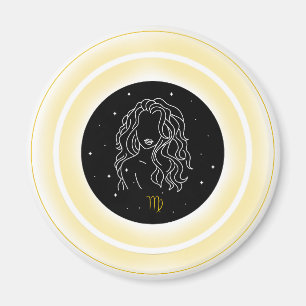 Jungfrau-Symbol – Minimales Astrologie-Emblem Magnet