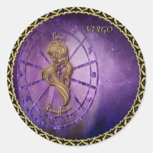 Jungfrau Tierkreis-Astrologieentwurf Horoskop Runder Aufkleber