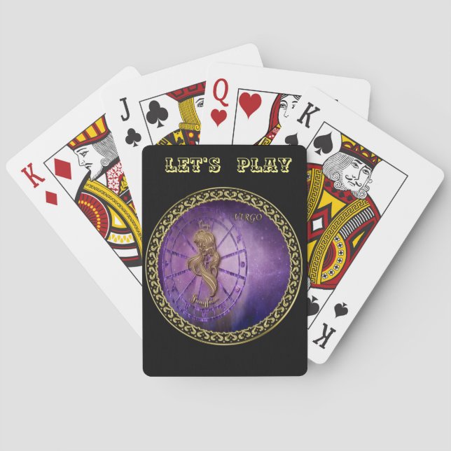 Jungfrau Tierkreis-Astrologieentwurf Horoskop Spielkarten (Rückseite)