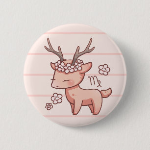 Jungfrau-Tierkreis-Tier-Knopf Button