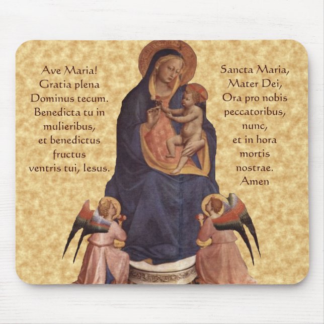 Jungfrau u. Kind, Ave Maria Mausunterlage Mousepad (Vorne)