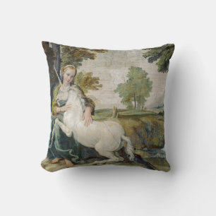 Jungfrau u. Unicorn durch Domenichino circa 1604 - Kissen
