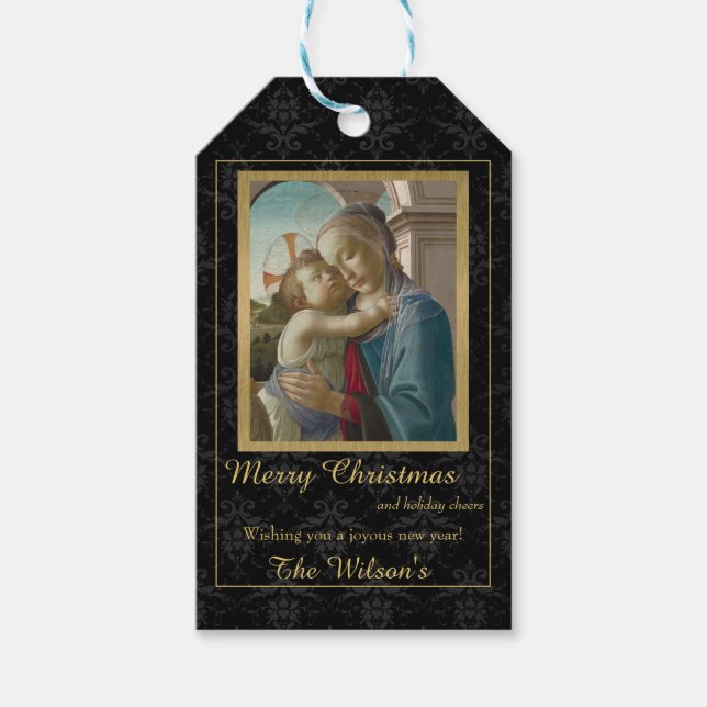 Jungfrau und Child Botticelli Geschenkanhänger (Vorderseite)