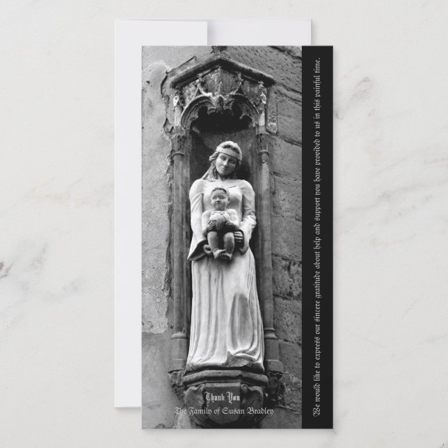 Jungfrau und Kind 1 Beileid Vielen Dank Dankeskarte (Vorderseite)