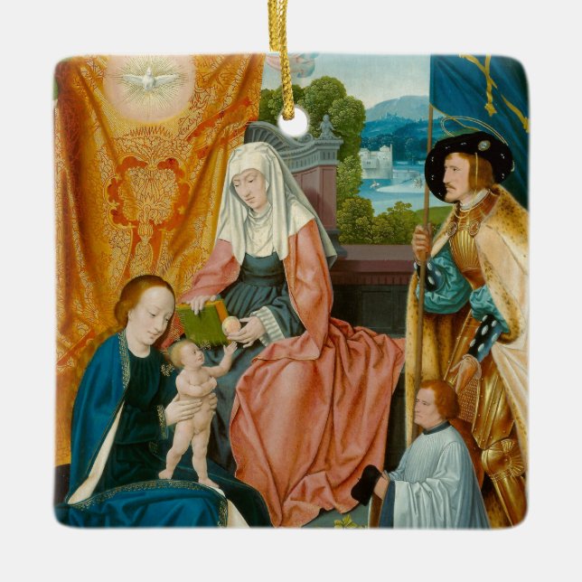 Jungfrau und Kind - Barthel Bruyn the Elder Keramikornament (Vorderseite)