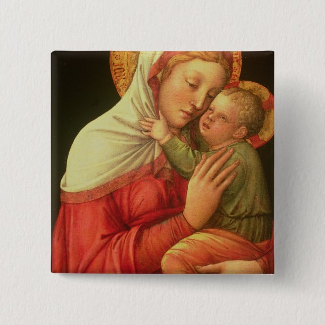 Jungfrau und Kind, c.1465 (Öl auf Platte) Button (Vorderseite)