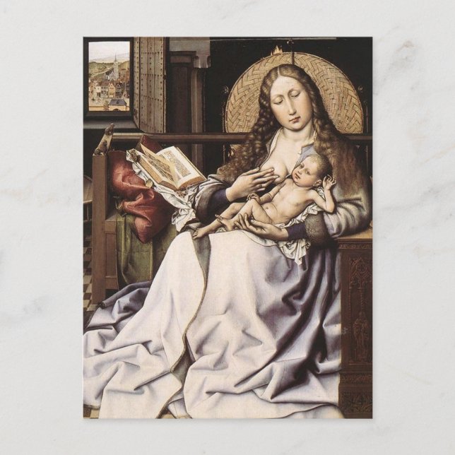 Jungfrau und Kind der flämischen Renaissance Postkarte (Vorderseite)