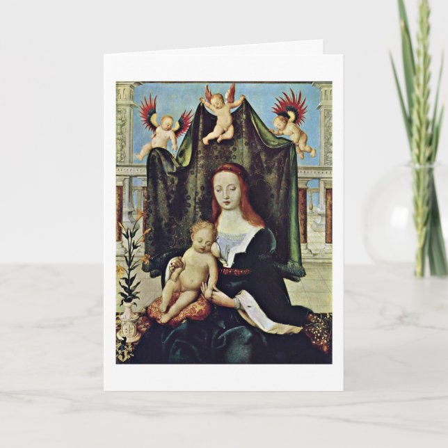 Jungfrau und Kind durch Hans Holbein das Älteste Karte (Vorderseite)