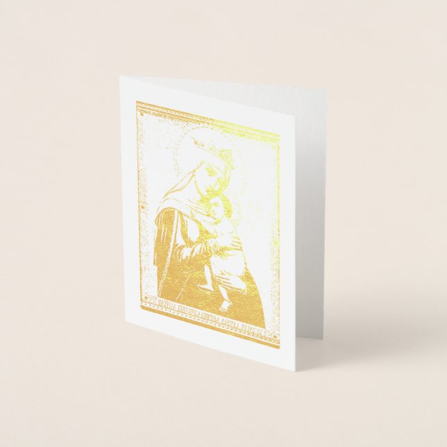 Jungfrau und Kind-Gold-Foliday-Karte Folienkarte (Vorderseite)