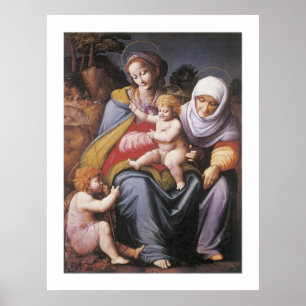 Jungfrau und Kind mit dem Heiligen Elisabeth Poster