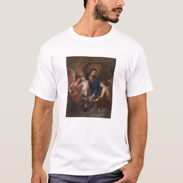 Jungfrau und Kind mit der Musik, die Engel macht T-Shirt (Vorderseite)