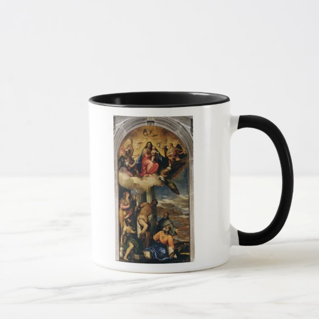 Jungfrau und Kind mit Engel Musikern und Heiligen Tasse (Rechts)