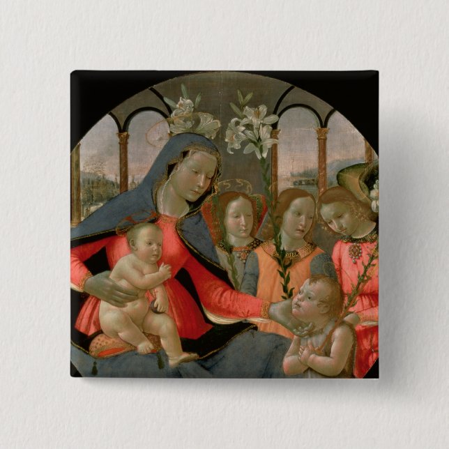 Jungfrau und Kind mit Johannes der Baptist Button (Vorderseite)