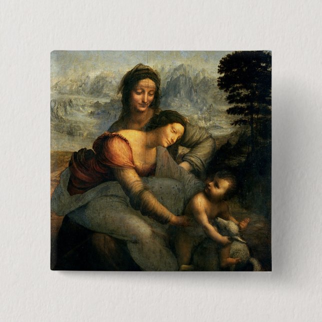 Jungfrau und Kind mit St Anne, c.1510 Button (Vorderseite)