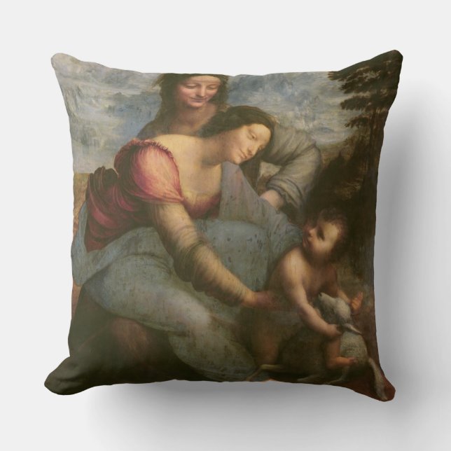 Jungfrau und Kind mit St Anne, c.1510 Kissen (Vorderseite)