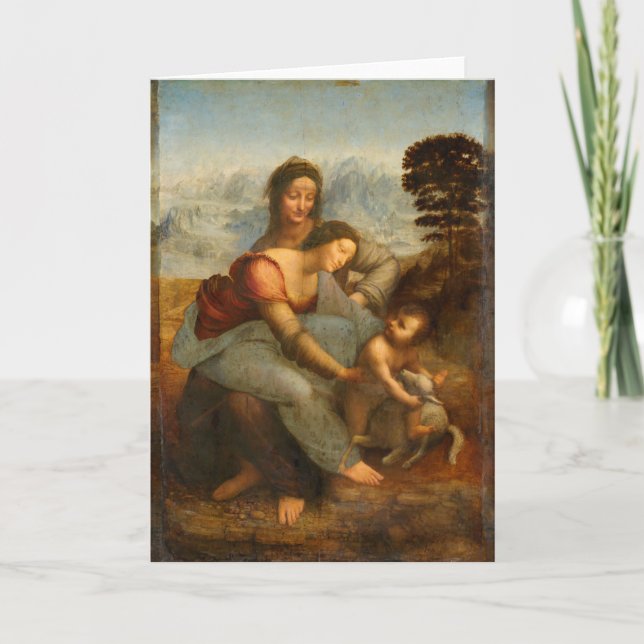 Jungfrau und Kind mit St. Anne von Da Vinci Karte (Vorderseite)