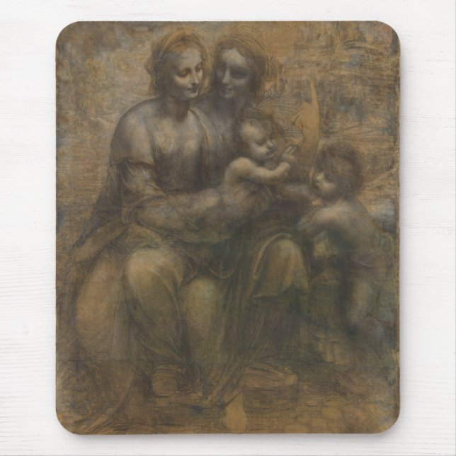 Jungfrau und Kind mit St. Anne von Leonardo da Vin Mousepad (Vorne)