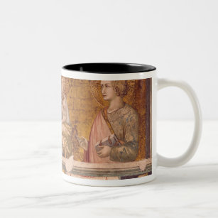 Jungfrau und Kind mit St Francis und Johannes Zweifarbige Tasse