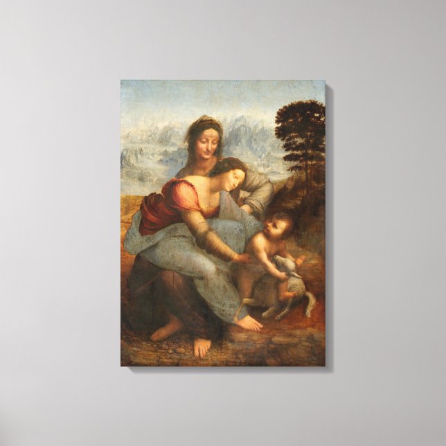 Jungfrau und Kind St. Anne Leonardo da Vinci Leinwanddruck (Vorderseite)