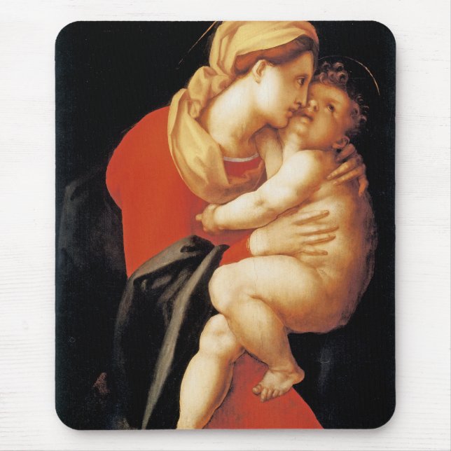 Jungfrau und Kind von Jacopo Da Pontormo Mousepad (Vorne)