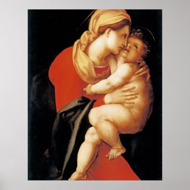 Jungfrau und Kind von Jacopo Da Pontormo Poster (Vorne)