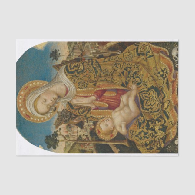 Jungfrau und Kind von Quirizio di Giovanni da Mura Seidenpapier (Vorderseite)