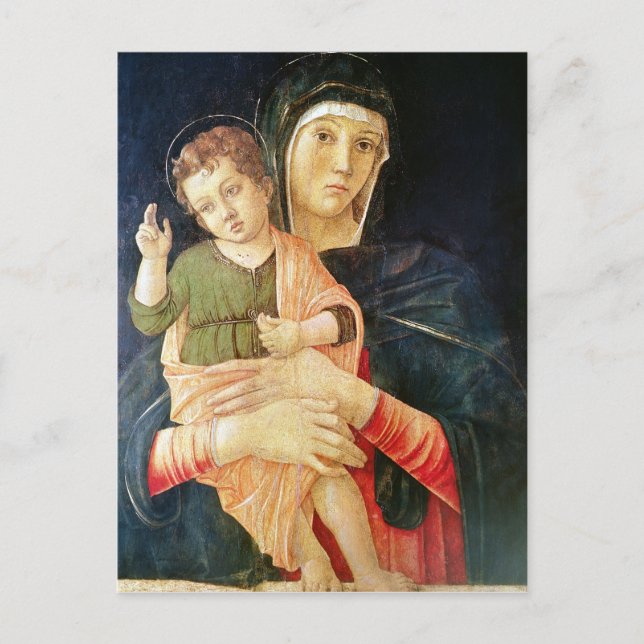 Jungfrau und Segen für Kinder, 1460-70 Postkarte (Vorderseite)