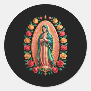 Jungfrau von Guadalupe Heilige Maria Christlich Re Runder Aufkleber
