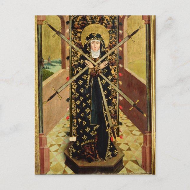 Jungfrau von sieben Sorgen vom Hauben-Altar, 1499 Postkarte (Vorderseite)