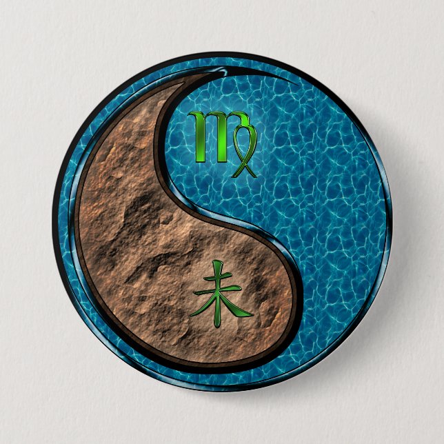 Jungfrau & Wasserziege Button (Vorderseite)
