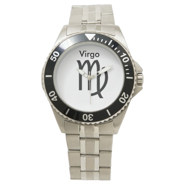 Jungfrau-Zeichen des Zodiaks. Mens Uhren. Armbanduhr (Vorderseite)