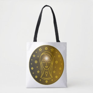 Jungfrau-Zodiac-Emblem Minimales Himmelsymbol Tasche