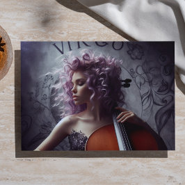 Jungfrau-Zodiac-Musikerin Cello Decoupage Seidenpapier