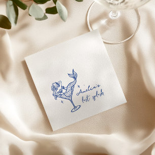 Jungfrauenabschied mit Meerjungfrau-Martini-Glas  Serviette