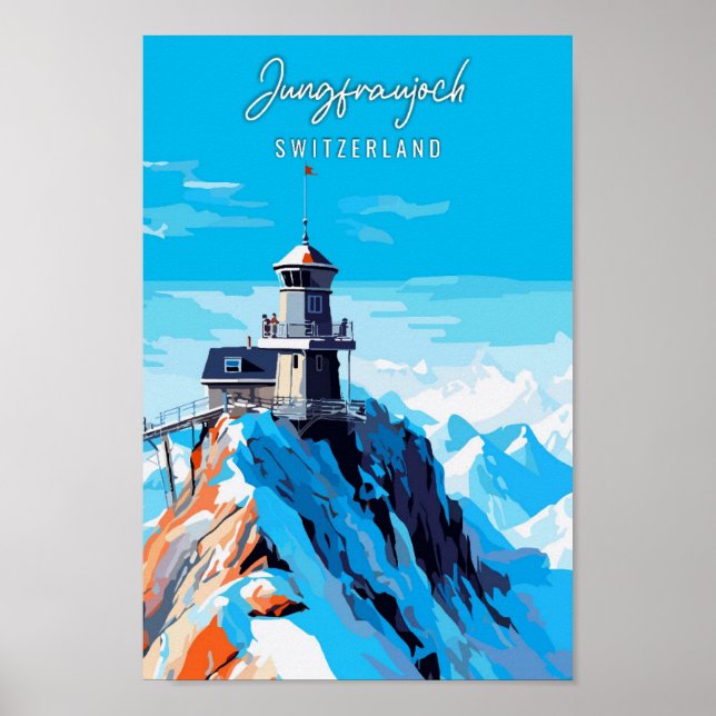 Jungfraujoch Schweiz Jahrgang Poster (Vorne)
