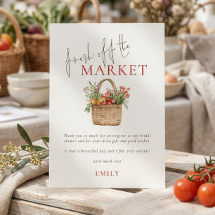Jungfräuliche Bridal Shower auf dem Markt Dankeskarte