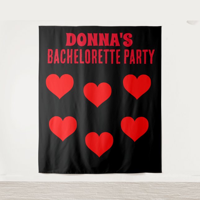 JUNGGESELINNEN-ABSCHIED-BACKDROP-KUSTOM-TAPESTRIE WANDTEPPICH (Vorderseite)