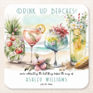 Junggeselinnen-Abschied "Beach Tropical Themed Coc Rechteckiger Pappuntersetzer