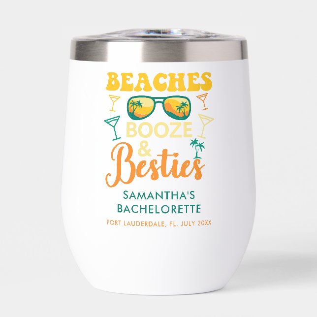 Junggeselinnen-Abschied Beaches Booze Besties Cust (Vorderseite)