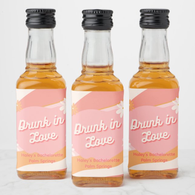 Junggeselinnen-Abschied Betrunken in Liebe Retro P Alkoholflaschenetikett (Flaschen)