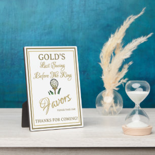 Junggeselinnen-Abschied Brautparty Golf Gold & Whi Fotoplatte