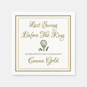Junggeselinnen-Abschied Brautparty Golf Gold & Whi Serviette