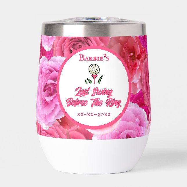 Junggeselinnen-Abschied Brautparty Golf Pink Blüte (Vorderseite)
