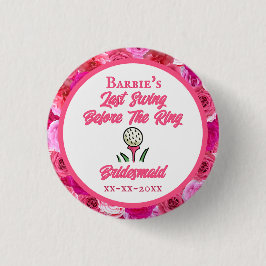 Junggeselinnen-Abschied Brautparty Golf Pink Blüte Button