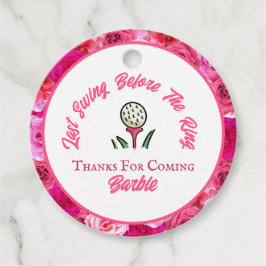 Junggeselinnen-Abschied Brautparty Golf Pink Blüte Geschenkanhänger