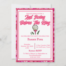 Junggeselinnen-Abschied Brautparty Golf Rosa Rose Einladung
